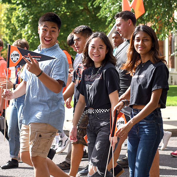 students on campus